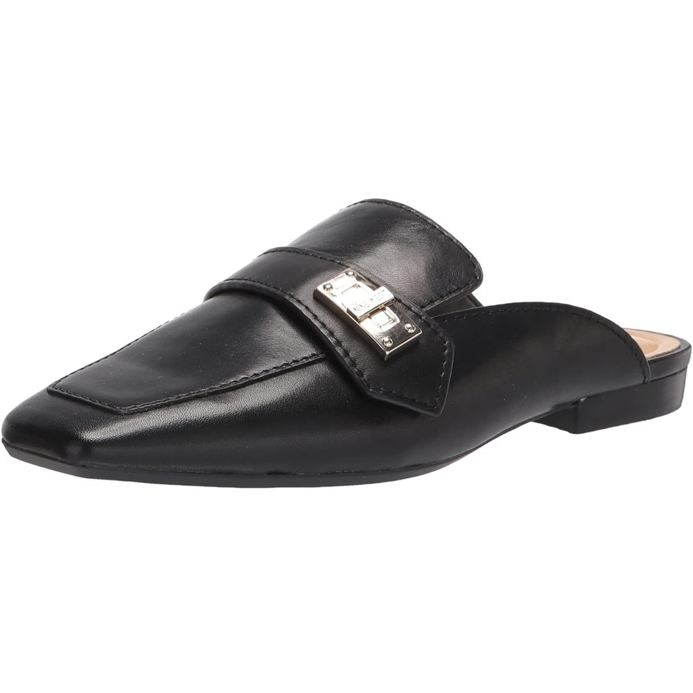Nine West Black Toggle Buckle detailing leather loafer mule Size 10